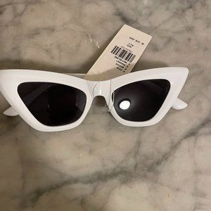 Anthropologie White Cat Eye Sunglasses